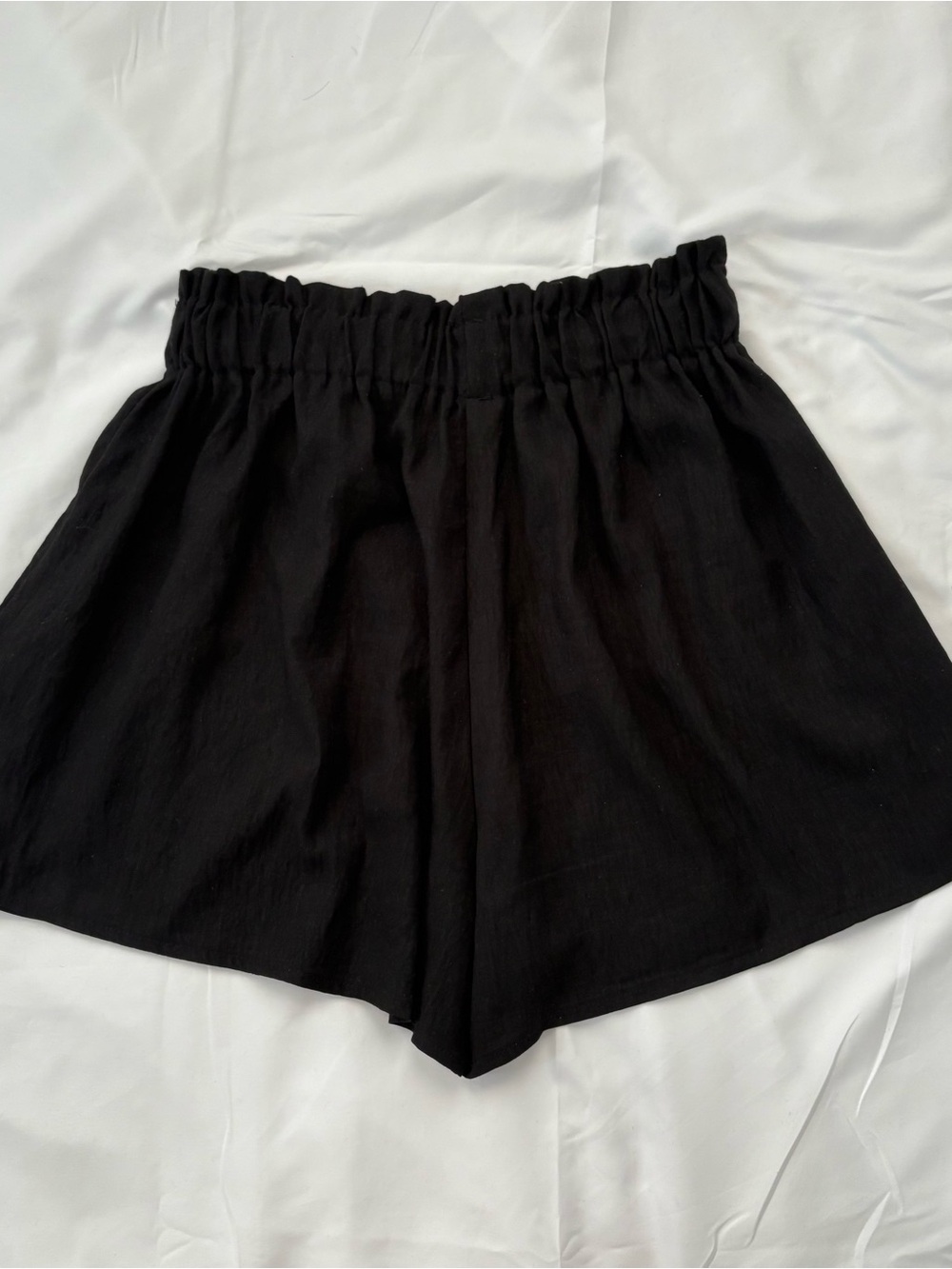 High-Waist Black Women's Paperbag Shorts